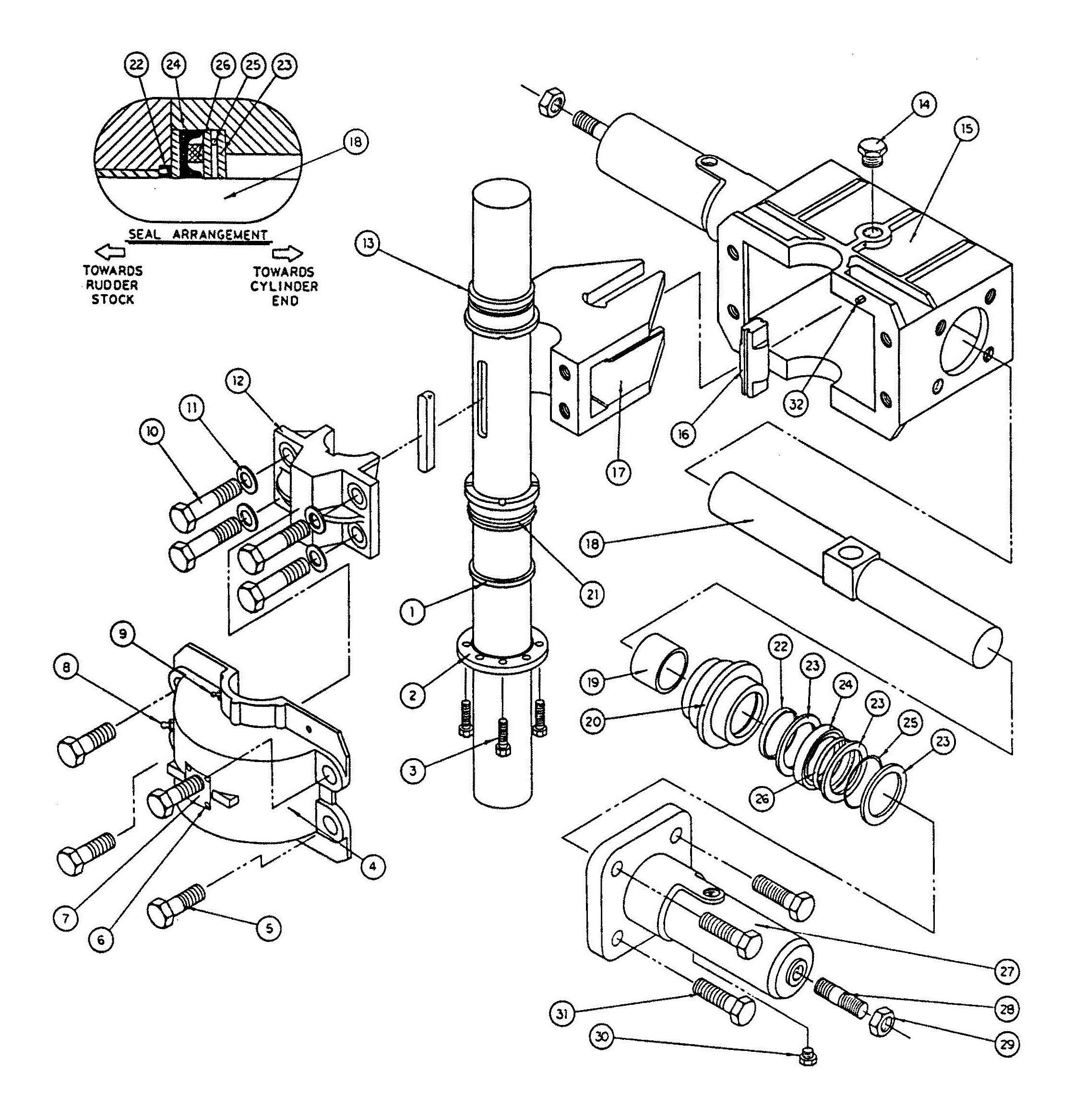 Model T14 & T15 Actuator Assembly Diagram
